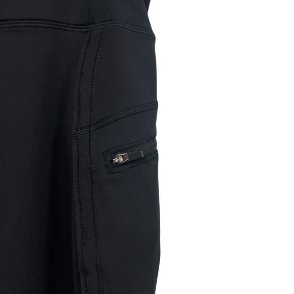 Lululemon Athletica Cropped Leggings Black Side Pockets Womens 4? - Picture 2 of 4